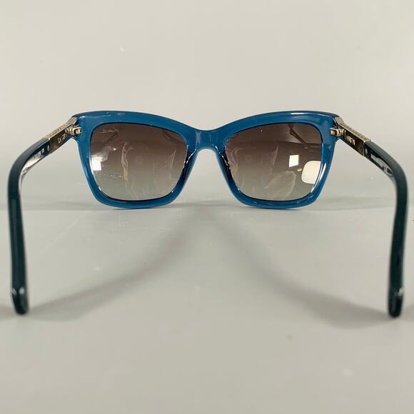 LANVIN Blue Silver Acetate Metal Sunglasses - Picture 3 of 6